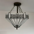 thumbnail image 5 of Tiffany White Stained Glass Hexagon LED 16-Light Pendant Lights with Stained Glass, 5 of 5