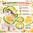 thumbnail image 6 of Cute Handmade Crochet Cat Hat & Collar Set, 6 Styles Fruit Animal Knit Outfit with Adjustable Ties, Pet Costumes, Cat Accessories for Kitten Photo Shoot & Party Dress-up-B, 6 of 7