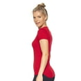 thumbnail image 2 of Expert Brand USA-Made Women's TriTec Active Deep V-Neck T-Shirt, Red, Small, 2 of 5