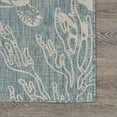 thumbnail image 6 of Birch Harbor Sophie 5'3" x 7' Aqua/White Sea Turtle Reef Indoor/Outdoor Performance Area Rug, 6 of 8