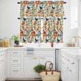 thumbnail image 3 of Floral Bird Kitchen Curtains Valances and Tiers Set of 3 Vintage Flowers Leaf Branch Tier Curtains and Valance with Rod Pocket for Small Windows, 27.5"x24", 3 of 9