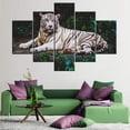 thumbnail image 2 of TISHIRON 5PCS Framed Animal Canvas Wall Art Set,50"x24" Wildlife White Tiger Landscape Canvas Art Decor, 2 of 7