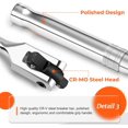 thumbnail image 4 of 3/8" & 1/2" Drive Breaker Bar, 16-Inch Long Extension with 180-Degree Cr-V Flexible Head, Non-Slip Handle, and Polished Finish, 4 of 7
