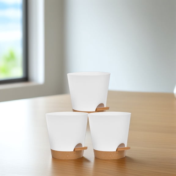 HAMPPLIES Plastic Self-Watering Planter with Drainage System for Indoor and Outdoor Plants