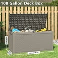 thumbnail image 6 of Bifanuo 100 Gallon Deck Box Lockable Resin Outdoor Storage Box Waterproof Outdoor Container for Patio Furniture Cushions, Pillow, 6 of 6