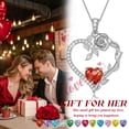 thumbnail image 4 of Beautlace 18K White Gold Plated Heart Rose Birthstone Necklace for Women,Crystal Pendant Jewelry Gift for Wife Mom Girlfriend,Birthday Valentine’s Day Mother’s Day Gift, 4 of 10