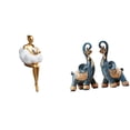 thumbnail image 1 of Figura De Resina De Elefante Para Niña, Escultura De Arte Abstracto, Decoración Moderna De Oficina, Estatua De Personaje Creativo, Recuerdo Coleccionable Estético, Adorno De Estante, 1 of 8