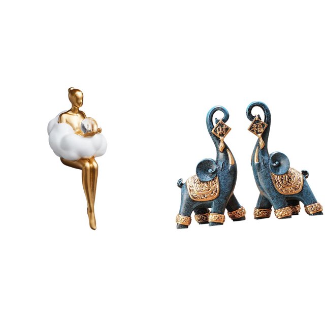 Figura De Resina De Elefante Para Niña, Escultura De Arte Abstracto, Decoración Moderna De Oficina, Estatua De Personaje Creativo, Recuerdo Coleccionable Estético, Adorno De Estante