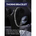 thumbnail image 6 of Bandmax 12MM Thorns Cuban Link Chain Bracelet for Men Dad Son Father's Day Graduation Gift Stainless Steel 14K Gold Plated Curb Chain Bracelet for Women Punk Jewelry, 6 of 9