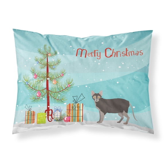 Lykoi 1 Cat Merry Christmas Fabric Standard Pillowcase