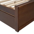 thumbnail image 6 of Wood Queen Bed Frame with Trundle and 2 Drawers, Platform Bed with Rattan Headboard, No Box Spring Needed, Walnut, 6 of 9