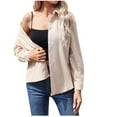 thumbnail image 2 of Cotton Jacket for Women Fall Button Down Shirt Outwear Single Breasted Cardigan Comfy Plaid Blouse Tops (M, Beige), 2 of 6