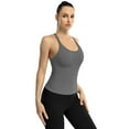 thumbnail image 4 of Charmo Women's Scoop Neck Ribbed Tank Tops Slim Straps Cropped Tops Built in Bra, 4 of 6