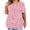 Pink, variant on USSUMA Women Clothing Womens Tops Round Neck Short Sleeve Plus Size Tops for Women Prints Loose Fit Leisure Tops Lightweight Tshirt Gym Black Polyester Up to 50% off L