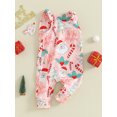 thumbnail image 3 of Wassery Baby Girls Christmas Footies Rompers Newborn Girls Sleeveless Christmas Tree Print Jumpsuit 3 6 12 18 Months Infant Girls Fall Playsuits Clothes, 3 of 9