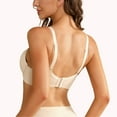 thumbnail image 2 of YANDW Push-up Padded Bras for Women Plunged Underwire Support Bra Add One Cups, Beige 38D, 2 of 9