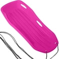 thumbnail image 2 of 2Pcs 4FT Pink All-Terrain Snow Sled, Toboggan with Tow Rope & Polished Base for Speedy Downhill Glide, 2 of 9