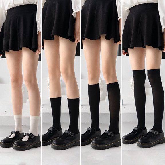 AYYUFE Knee High Socks Breathable High Elasticity Solid Color Above Knee Length Casual Boot Socks for Daily Wear