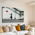 thumbnail image 4 of Canvas Paintings Wall Art Banksy Grafitti Girl with Red Balloon Large Love Canvas Prints Pictures Modern Gallery Artwork Ready to Hang for Home Office Decor(18" W x 12" H，Framed), 4 of 10