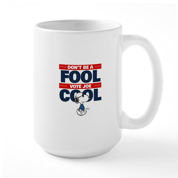 CafePress - Vote Joe Cool Mugs - 15 oz Ceramic Large White Novelty Mug