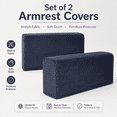 thumbnail image 2 of ABCISI 2Pcs Stretch Fabric Armrest Covers Anti-Slip Spandex Recliner Armchair Couch Armrest Protector Furniture Protector Armchair Slipcovers Navy, 2 of 7