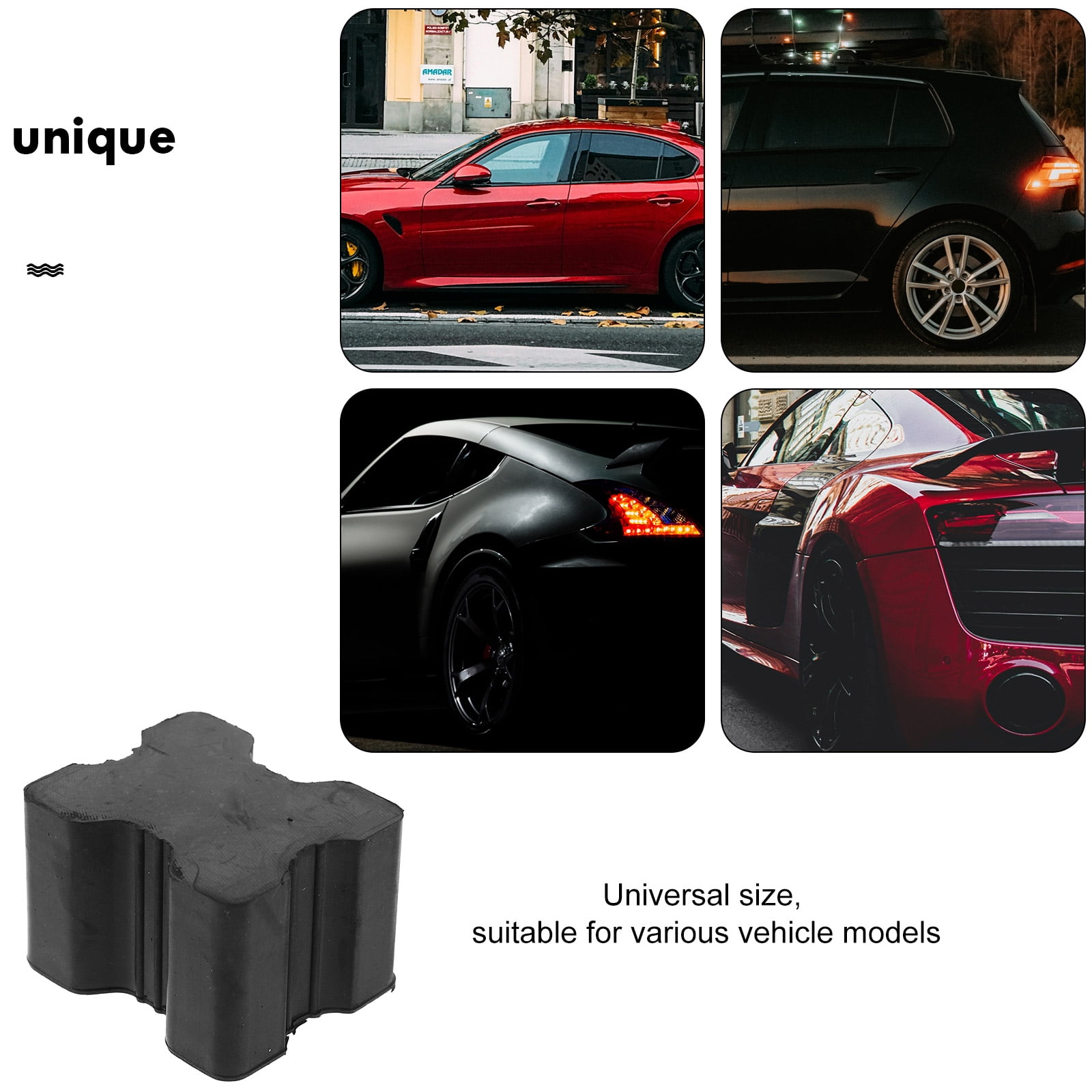 COMPUKAS 8pcs Car Accessories Rubber Black for Driving Comfort and Vehicle Maintenance