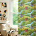 Farm Panel Pattern Rooster and Farm Green Pattern Sheer Curtains, Sheer Window Panels with ...