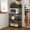 Columbia Walnut, variant on HOMLUX 5-Tier Coffee Bar Bakers Rack with Top Cabinet, Engineered Wood Kitchen Storage Shelf Pantry Organizer, Tool-Free, Gray