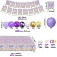thumbnail image 3 of 271 Pcs Purple Butterfly Decorations - Include Plates, Cups, Tablecloth, Balloon, Butterfly Birthday Banner, Butterfly Stickers, Butterfly Wing Set for Butterfly Birthday Decorations Supplies, 3 of 8