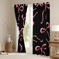 thumbnail image 3 of jejeloiu Cartoon Bow Tie Black Out Curtains,Kawaii Bowknot Print Curtains Pack of 2 (42x63 Each),Pink Bowtie Ribbon Bedroom Curtains For Girls Kids,Microfiber Bedroom Decor, 3 of 6