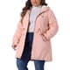 thumbnail image 4 of Abrigos de mujer de talla grande GRACE & GRANDEUR, parkas con forro de piel sintética, abrigos largos, anoraks casuales con capucha, 3X rosa, 4 of 6