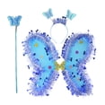 thumbnail image 3 of Disfraz de mariposa para niñas, accesorio creativo para baile, cumpleaños. azul, 3 of 8