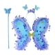 thumbnail image 3 of Disfraz de mariposa para niñas, fácil de usar, con alas de mariposa y diadema para festividades. azul, 3 of 8