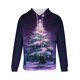 thumbnail image 5 of Sudadera con capucha para hombre, estilo casual, con cuello redondo, estampado de árbol de Navidad, manga larga, blusa de poliéster, 5 of 5
