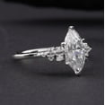 thumbnail image 2 of Cora Jewellery 1.5CT Snow Drift Style Marquise Moissanite Engagement Ring For Women, 14K White Gold, 2 of 6