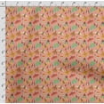thumbnail image 4 of Soimoi Insect Printed, Cotton Satin Spandex, Sewing Fabric by The Yard 54 Inch Wide, Decorative Fabric for Dresses and Home Accents, Peach, 4 of 5