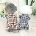 thumbnail image 3 of New Autumn And Winter English Wind Traction Cotton Skirt Jacquard Knitted Fabric Pet Clothes Polar Fleece Cloth Dog Clothing Gray, 3 of 9