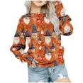 thumbnail image 4 of Mikilon Halloween Kids Print Sweatshirts Long Sleeve Round Neck Shorts/Tops Winter Versatile Warm Blouses ,Size 1-11 Years, 4 of 5