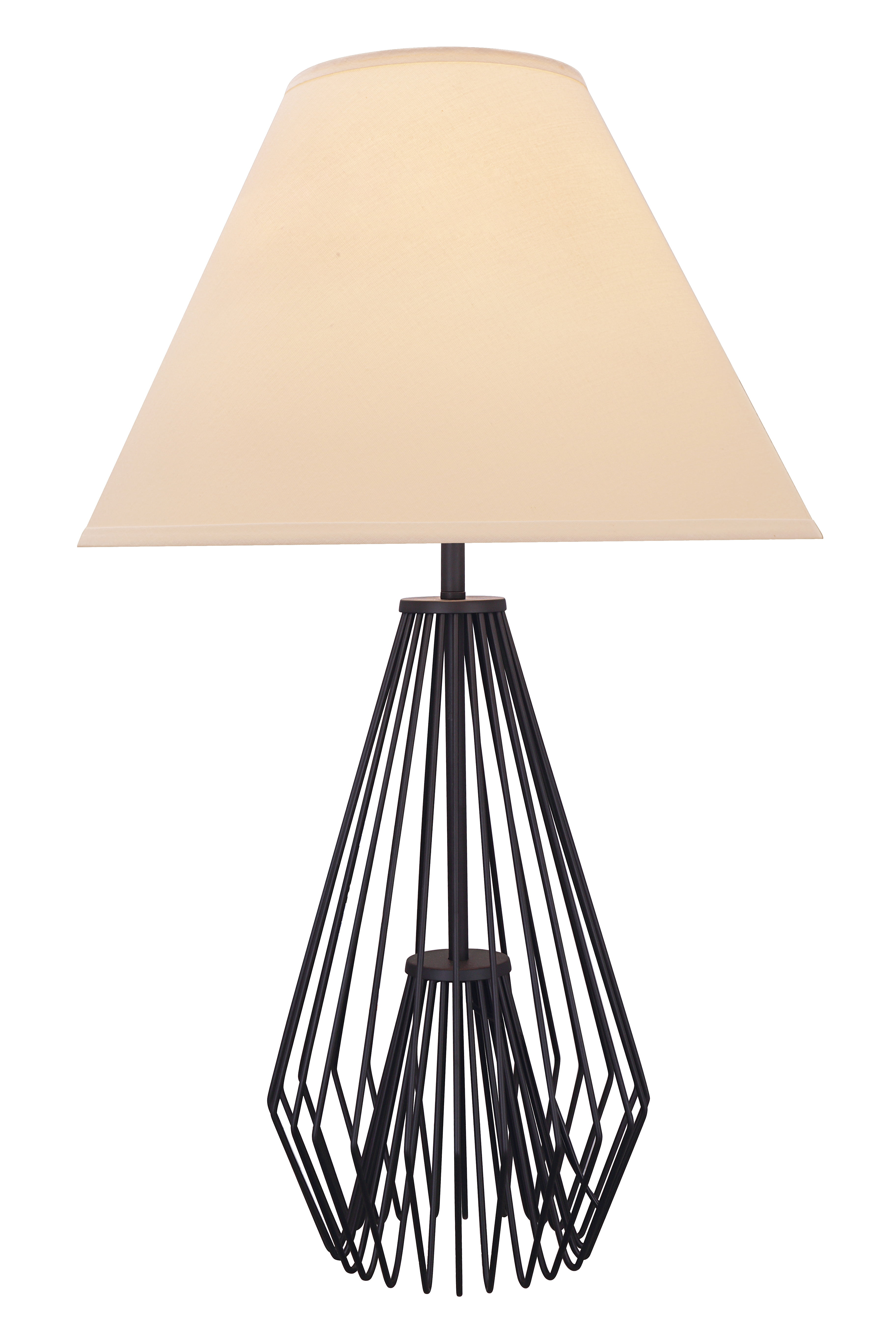 Acme Masumi Metal Base Drum Shade Table Lamp In Black Com Acme Masumi Metal Base Drum Shade Table, Mainstays Black Cage Metal Base Table Lamp With Shade 16 H