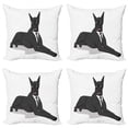 thumbnail image 1 of Dog Lover Throw Pillow Cushion Case Pack of 4, Humorous Image of Dog in Suit with Sunglasses Lying Cartoon Art, Modern Accent Double-Sided Print, 4 Sizes, Charcoal Grey White, by Ambesonne, 1 of 2