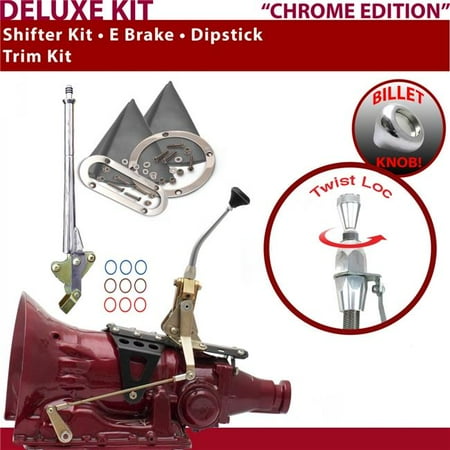 American Shifter TH400 Shifter Kit Chrome 8 in. E Brake Trim Kit Dipstick for EDBD9