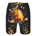 thumbnail image 3 of Zufioo Golden Koi And Treasure for Men's Casual Beach Shorts, Sports Fitness Quick-drying Drawstring Shorts with Pockets for Home Wear-Medium, 3 of 6
