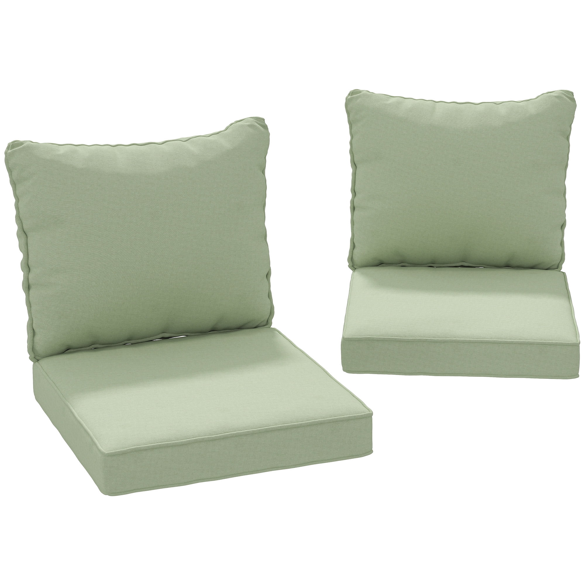 Outsunny Outdoor Chair Cushions with Backrest for Garden Furniture