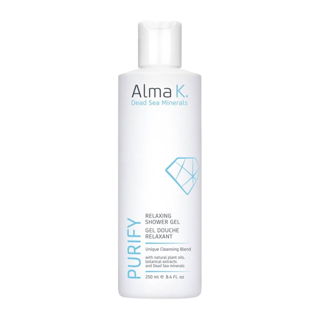 ALMA K Gel de ducha relajante - Jabón corporal nutritivo para mujeres y hombres - Cuidado de la piel con minerales del Mar Muerto Aceite de aguacate - Té blanco y aroma a neroli - 8.4 oz