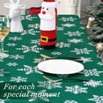 thumbnail image 4 of GlowSol Christmas Tablecloth Rectangle 60"x84" Outdoor Dining Table Cover Snowflake Christmas Table Decorations Indoor Kitchen Dining Room Banquet Party, Green, 4 of 7
