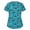 Blue, variant on QATAINLAV Womens Short Sleeve Scrub Tops Cute Animal Printed V Nursing Scrubs Shirt Medical Working Uniform Pocketed T-shirt Holiday Workwear on Sale Blue M