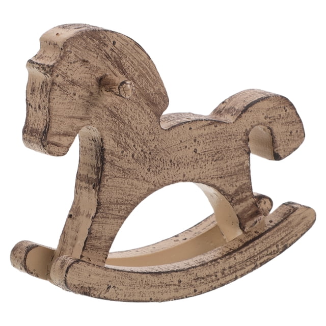 Caballo balancín de madera: Adorno decorativo de mesa - Figura de caballo tallada vintage - Centro de mesa artesanal para decoración del hogar y la oficina