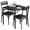 Black & Upholstered Chairs A, variant on Homhougo Dining Table Set for 2, Kitchen Table and Chairs, Square Dining Room Table Set with 2 Upholstered Chairs, 3 Piece Kitchen Table Set for Small Space, Apartment, Retro Brown
