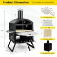 thumbnail image 3 of Costway 2-Layer Pizza Oven Wood Fired Pizza Grill Outside Pizza Maker with Waterproof Cover, 3 of 11
