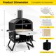 Pizzello Outdoor Pizza Oven Wood Fired Pizza Oven for Cooking 2 Pizzas